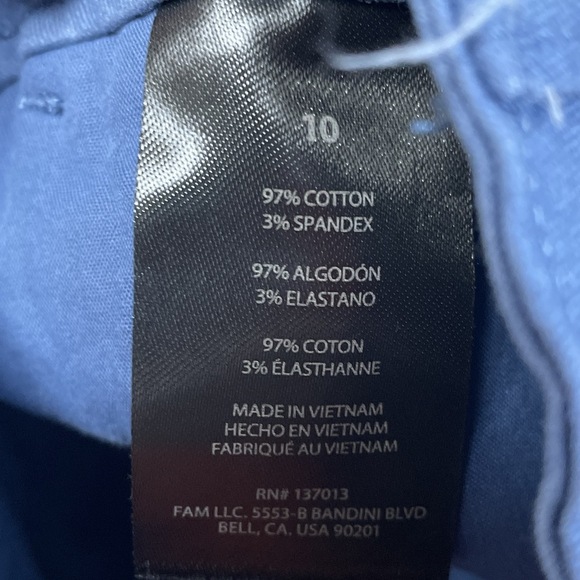 Banana Republic Women's 10 Pleat Front Blue 97% Cotton 3% Spandex NWT d1433 - Picture 4 of 6